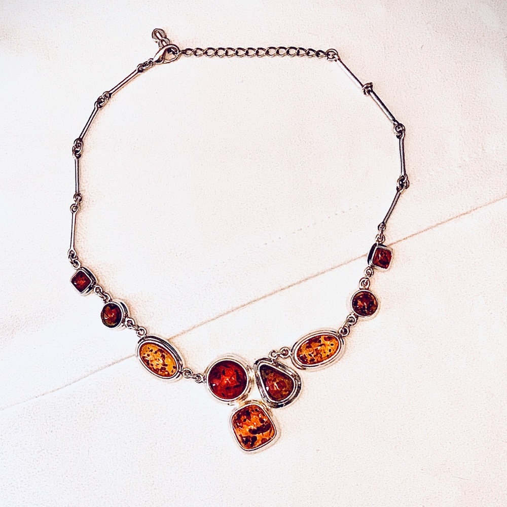 Baltic Amber and Silver Necklace